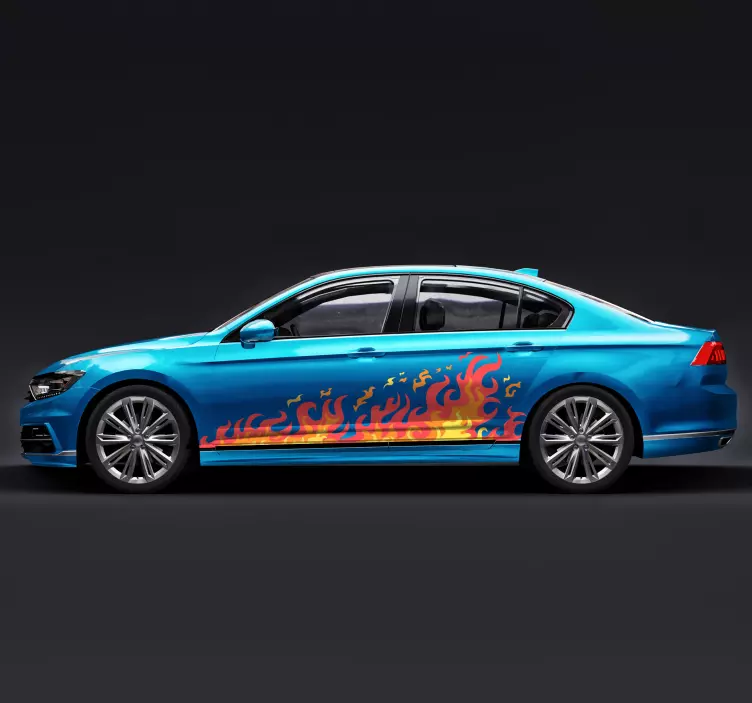 Flames car vinyl wall sticker - TenStickers