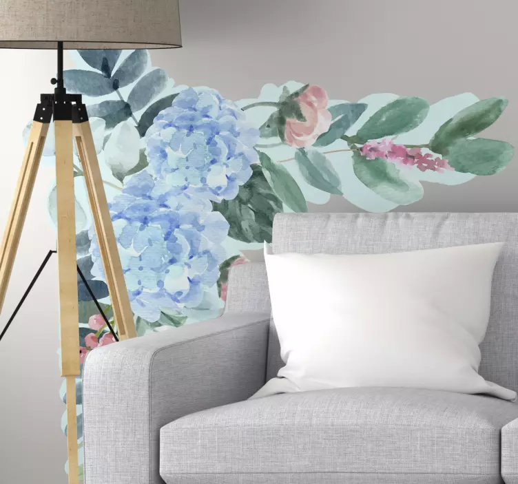 Floral Corner Accent decoration wall sticker - TenStickers