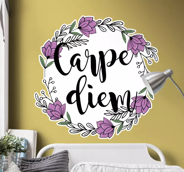 Floral Inspirational Phrase wall quote decal - TenStickers