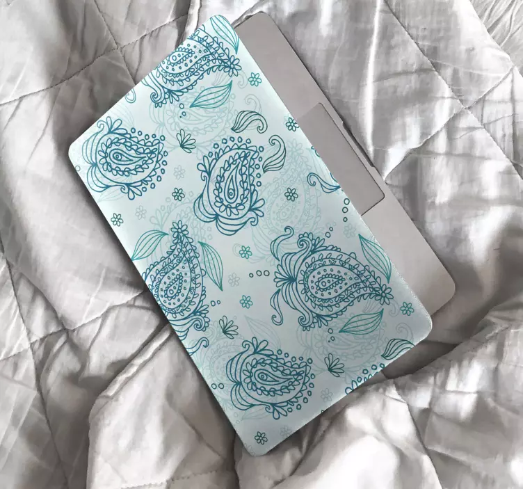 Floral paisley style laptop sticker - TenStickers