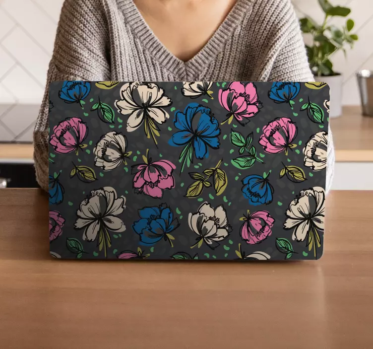 Floral Pattern Design laptop skin - TenStickers