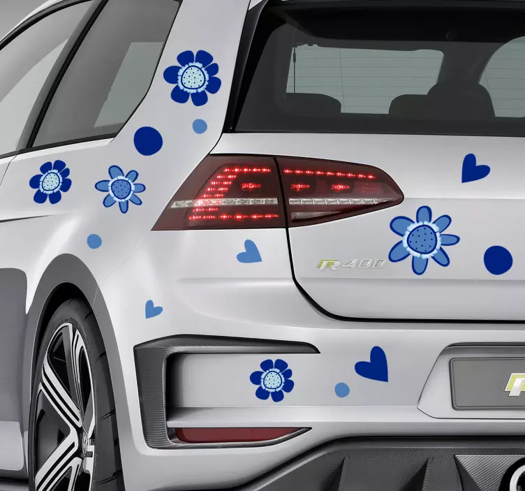 Flower print Car vinyl Sticker - TenStickers