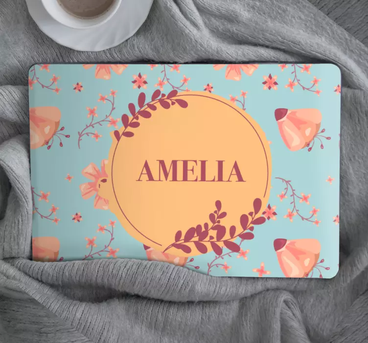 Flower Pattern Accent laptop skin - TenStickers