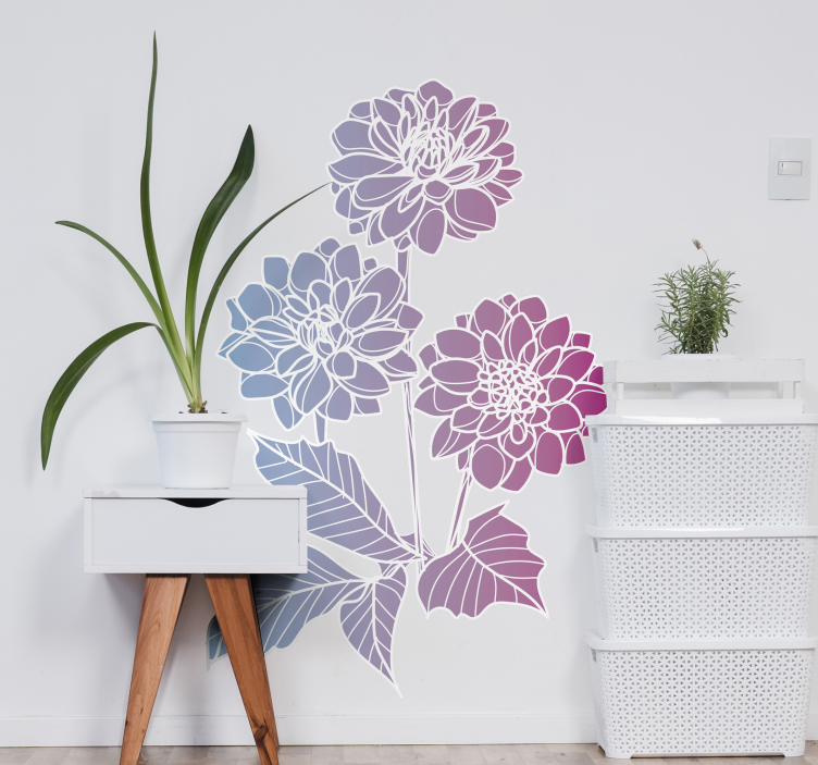 Colorful ornamental flowers  wall sticker - TenStickers