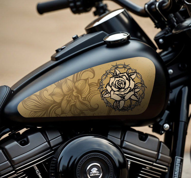 Flowers motorcycle decal - TenStickers
