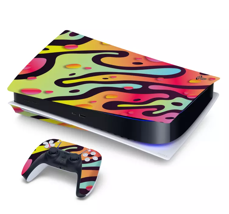 Fluid colorful shapes PS5 sticker - TenStickers