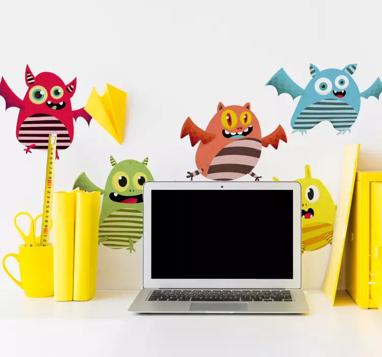 Flying monsters monster sticker - TenStickers