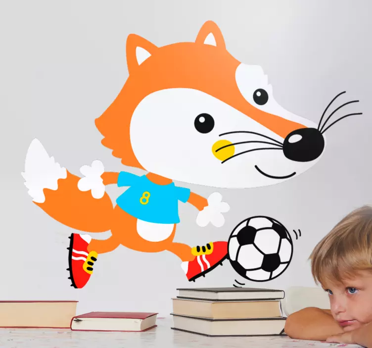 Fox and his ball Childrens Bedroom Wall Sticker - TenStickers