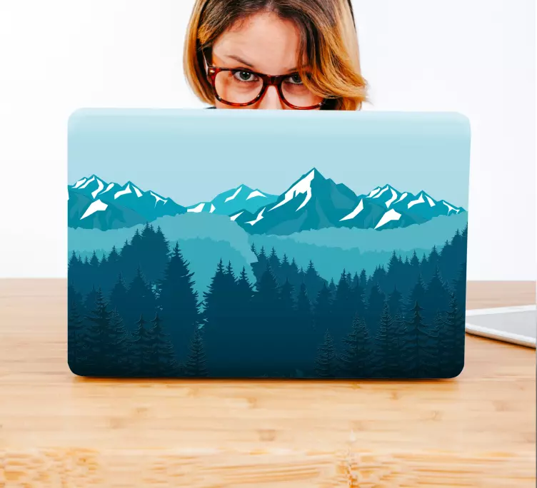 Full blue/green landscape laptop skins - TenStickers