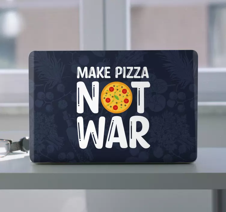 Fun quotes make pizza laptop skins - TenStickers