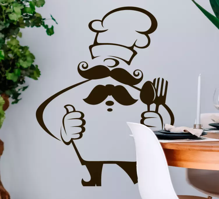 Funny chef character design wall sticker - TenStickers