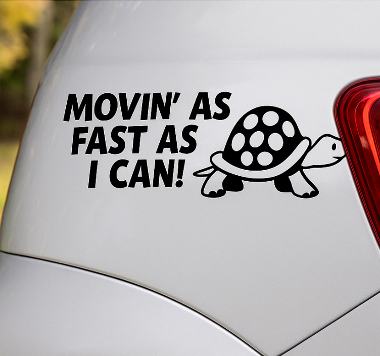 Funny slow turtle car decal - TenStickers