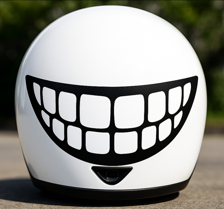Funny teeth design motorcycle decal - TenStickers