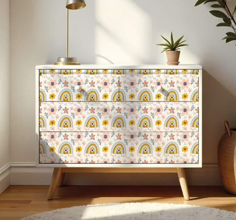Furniture sticker boho clouds and rainbows - TenStickers