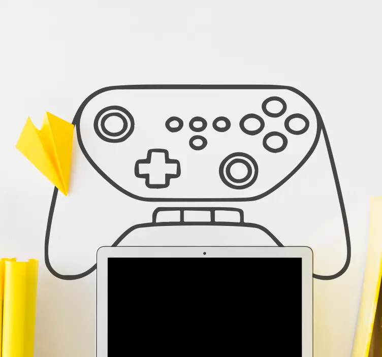 Gaming controller outline wall sticker - TenStickers