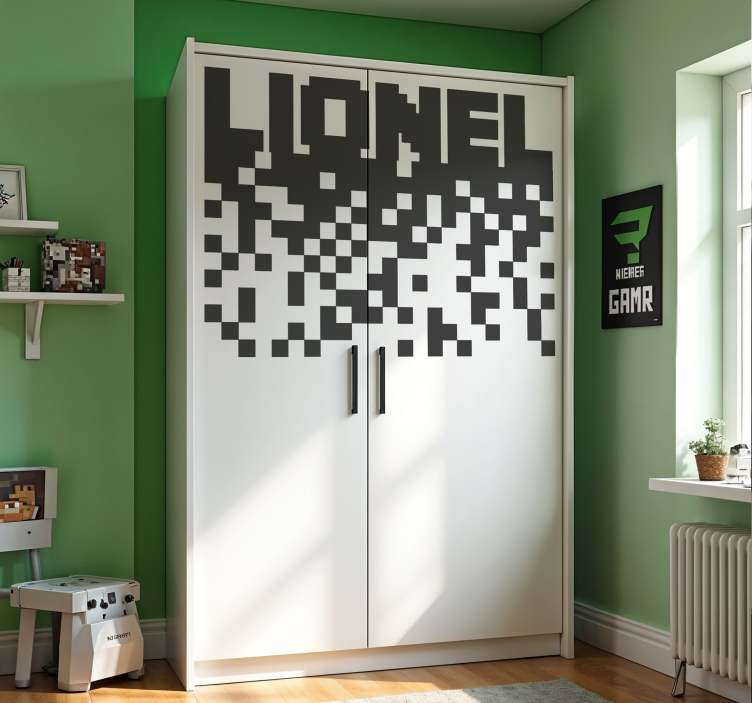 Gaming pixeled pattern customizable sticker - TenStickers