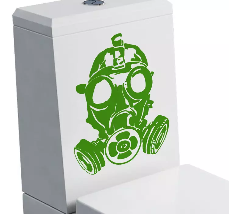 Gas Mask toilet  vinyl Sticker - TenStickers