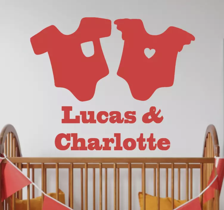 Gemini with name nursery wall sticker - TenStickers