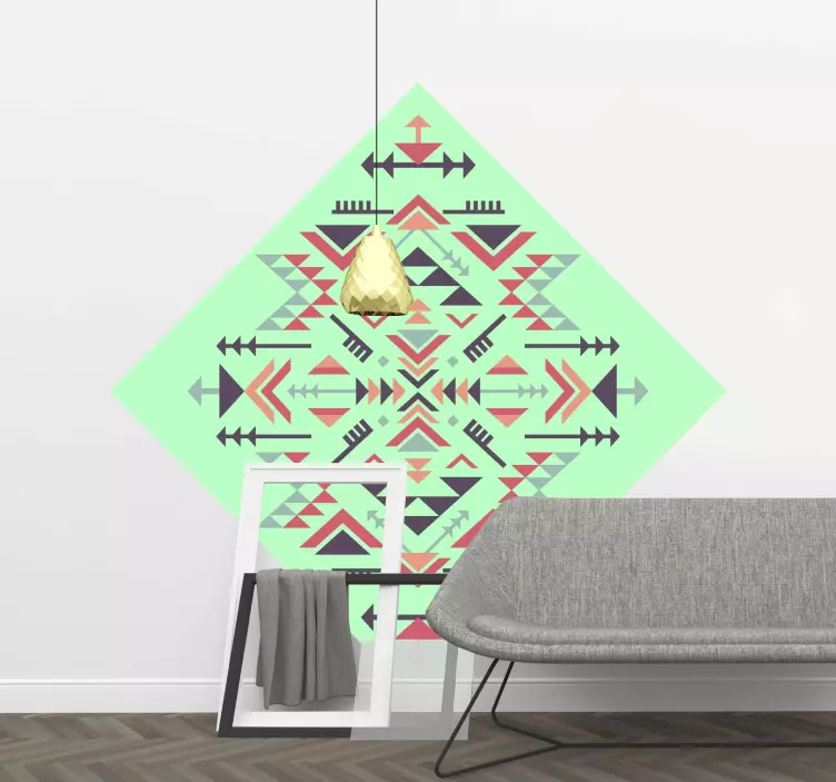 Geometric Arrow Pattern location wall sticker - TenStickers