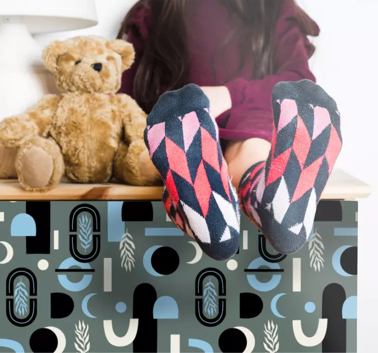 Geometric with abstract shape furniture sticker - TenStickers