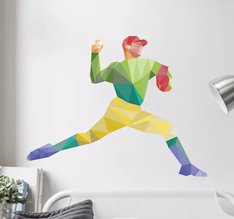 Geometric Baseball Figure Sticker - TenStickers