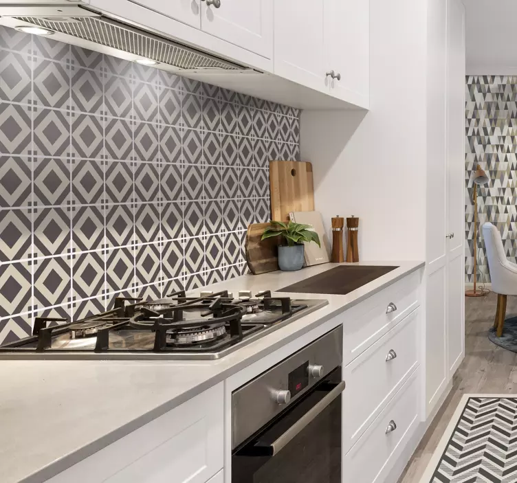 Geometric Diamond Pattern tile sticker - TenStickers