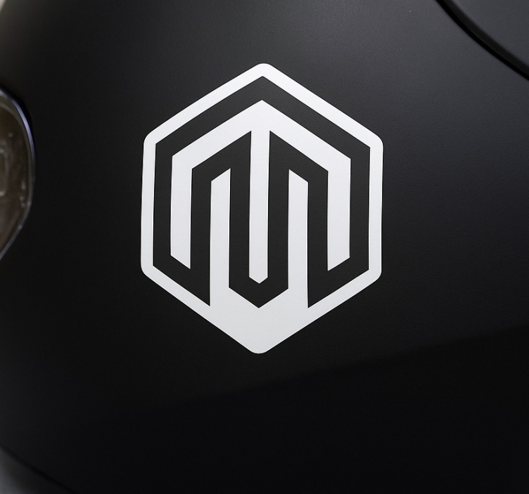 Geometric modern hexagon design motorcycle decal - TenStickers