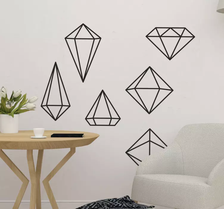 Set of prism geometric wall sticker - TenStickers