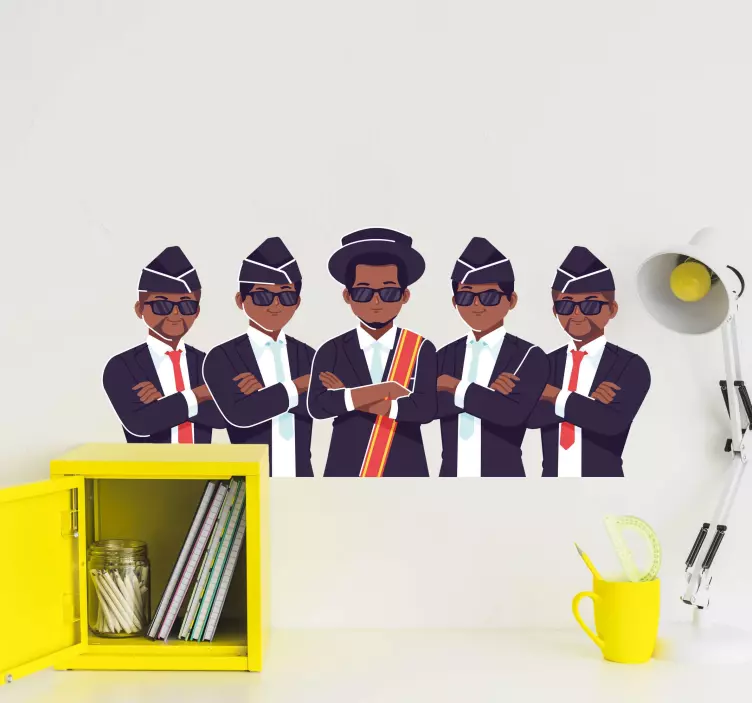 Ghana dancing pallbearers wall sticker - TenStickers