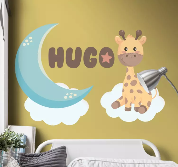 Giraffe And Moon wall stickers for kids - TenStickers
