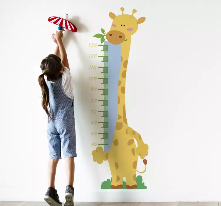 Giraffe tape height chart wall sticker - TenStickers