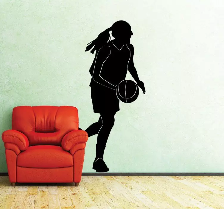 Girl Basket Baller Silhouette Sticker - TenStickers