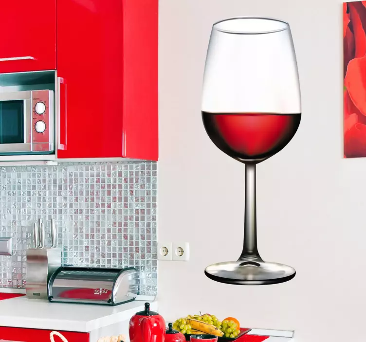 Glass of Wine Wall Sticker - TenStickers