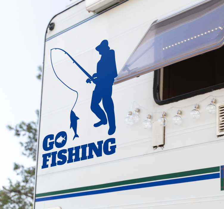 Go fishing caravan decal - TenStickers