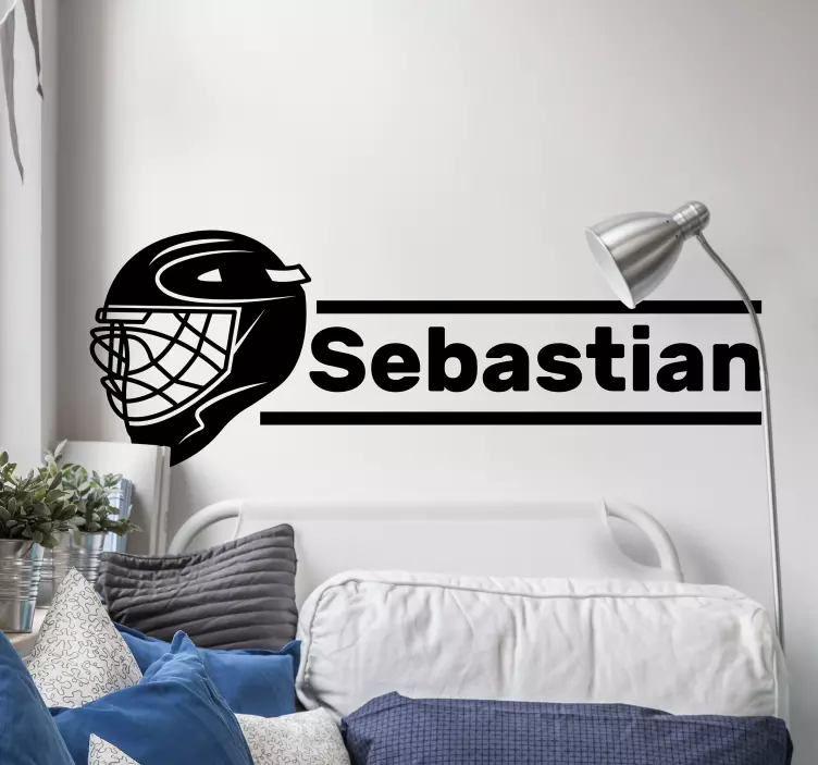 Goalie Helmet Emblem sports wall decal - TenStickers