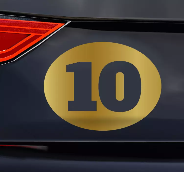 golden numbers car decal - TenStickers