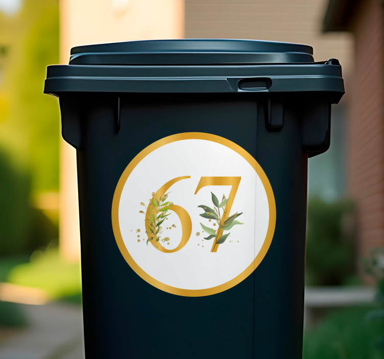 Golden numbers with tropical Container sticker - TenStickers