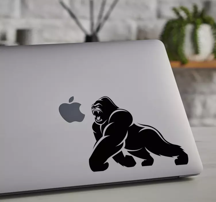 Gorilla Laptop vinyl decal - TenStickers