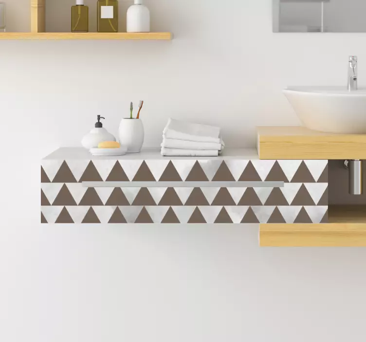 Gray and brown triangles furniture sticker - TenStickers