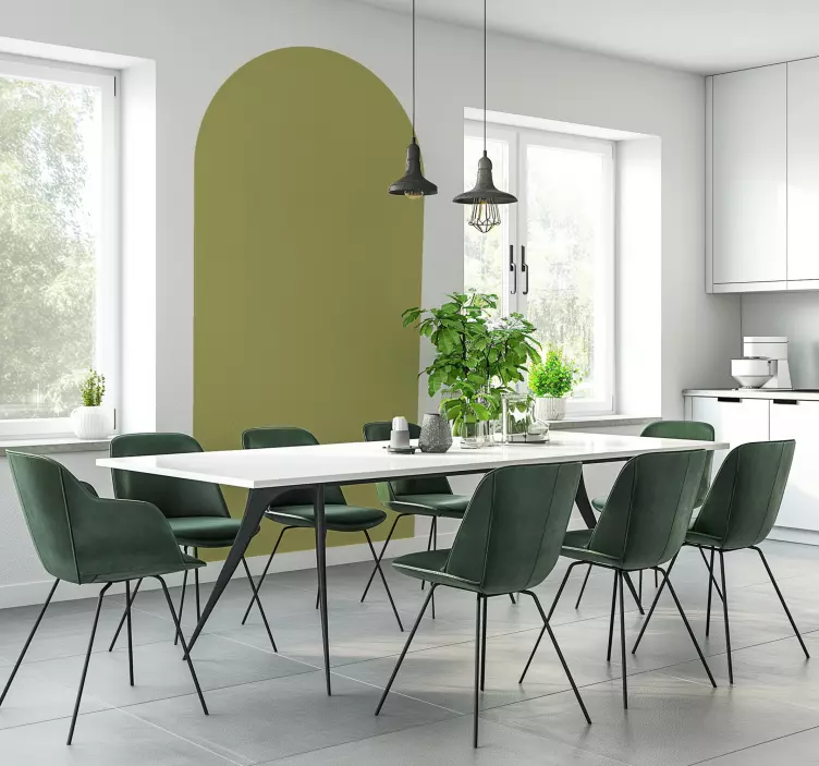 Green Arch Dining Room Wall Decal - TenStickers
