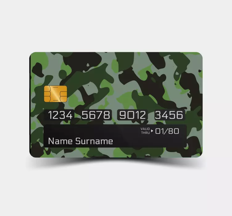 Green camouflage design credit card decal - TenStickers