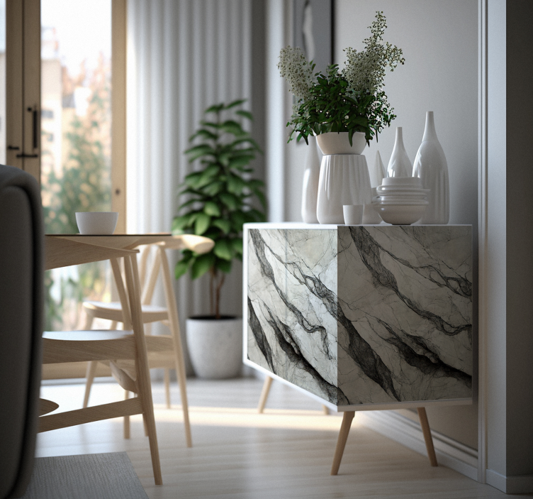 Grey marble furniture decal  - TenStickers