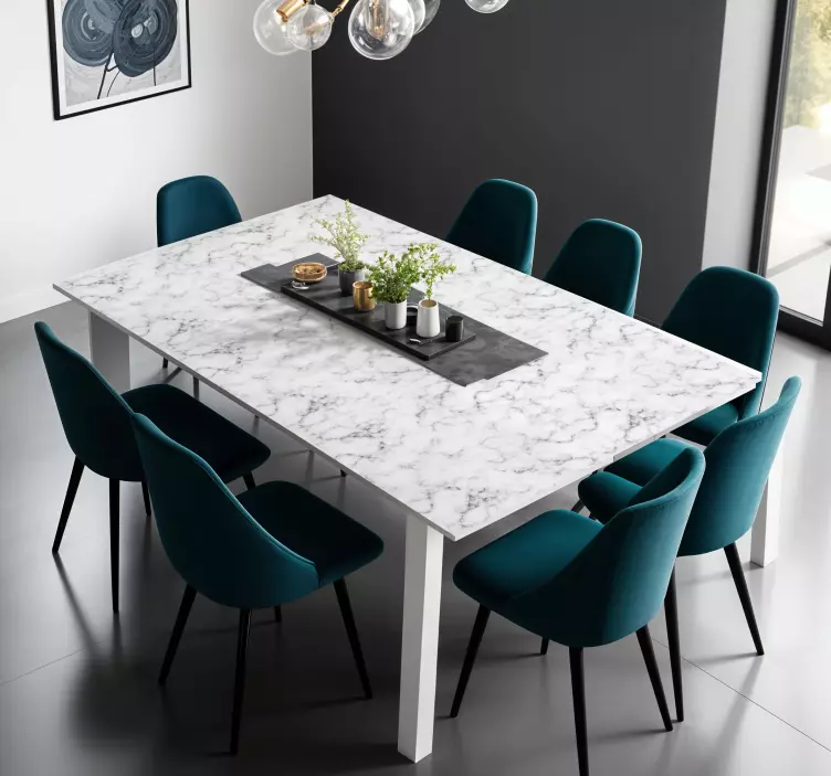 Grey marble for table dining room wall sticker - TenStickers