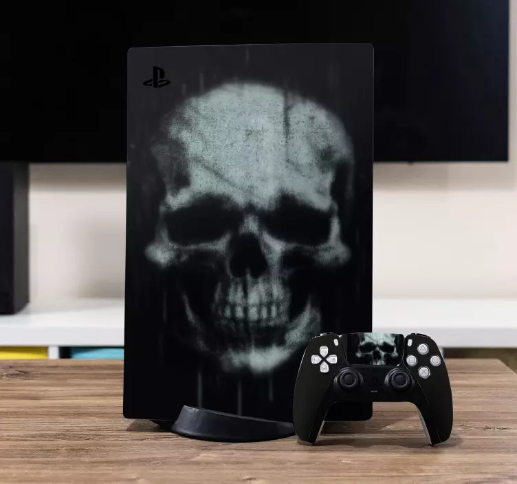 Grunge skull skin  PS5 sticker - TenStickers