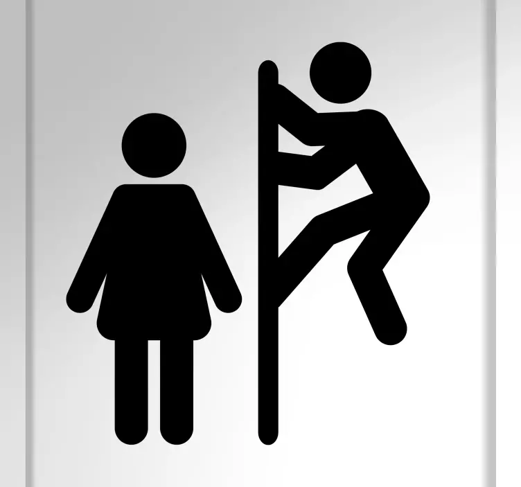 Guy peeking girl  door sticker - TenStickers