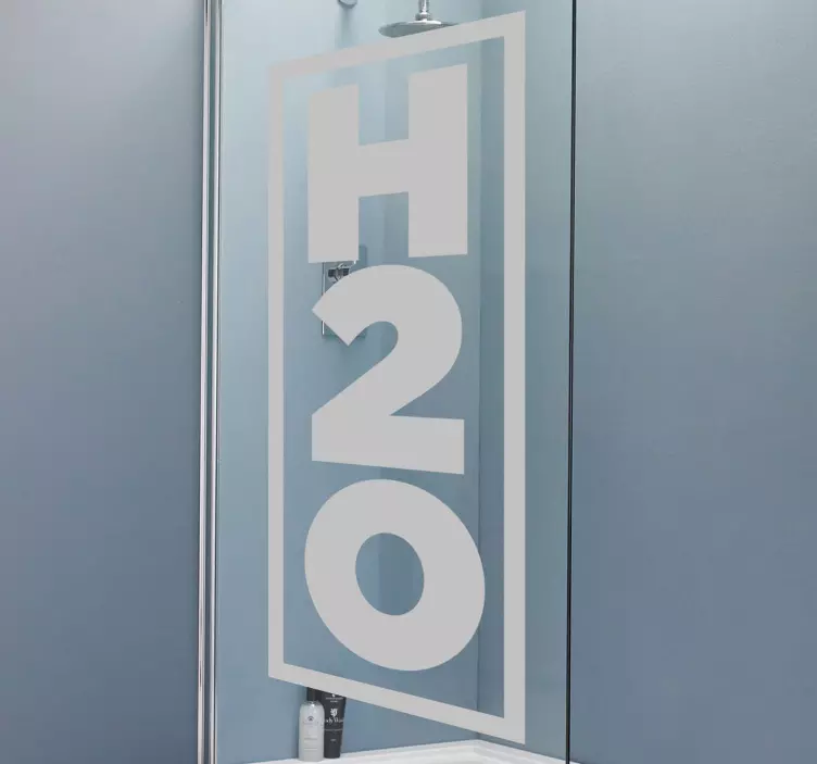 H20 translucent design shower screen sticker - TenStickers