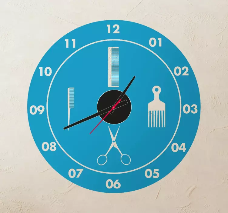 Hairdressers Clock Sticker - TenStickers