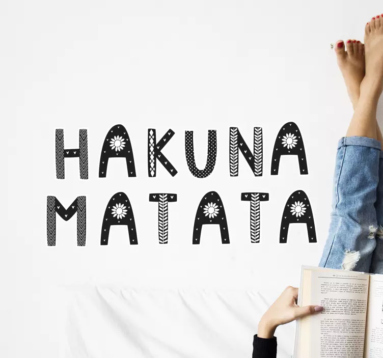 Hakuna matata  inspirational quote wall stickers - TenStickers