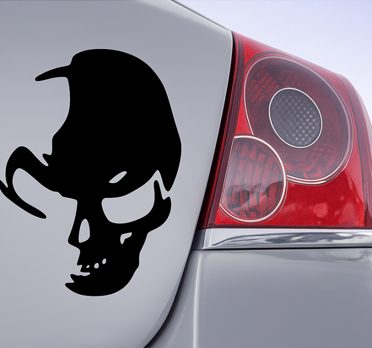 Half dead skull  car decal - TenStickers