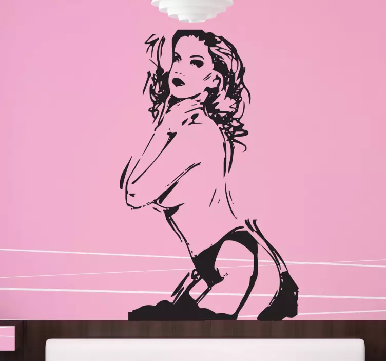 Half Naked Girl Erotic Decal - TenStickers